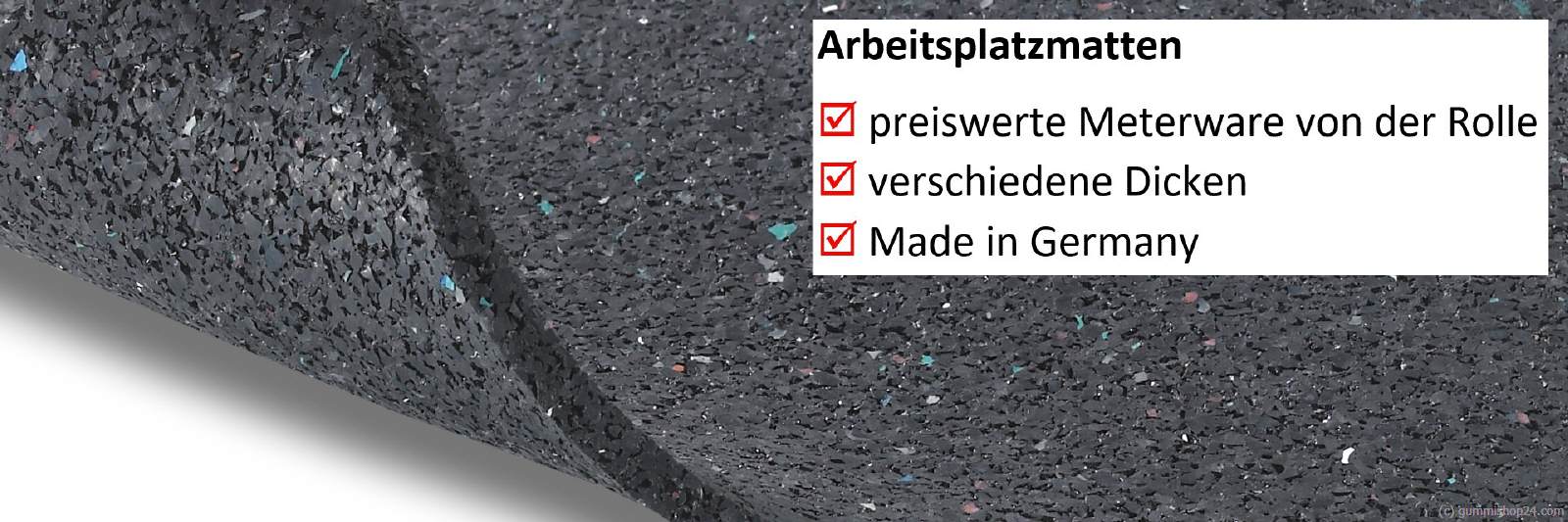 Recycling-Gummimatte - Meterware auf Rolle - Glatt - 3 mm - Breite 120 cm -  Nachhaltiges, recyceltes Gummi