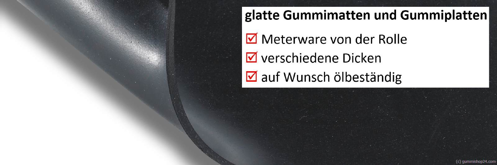 SBR Gummimatten Meterware, verschiedene Stärken