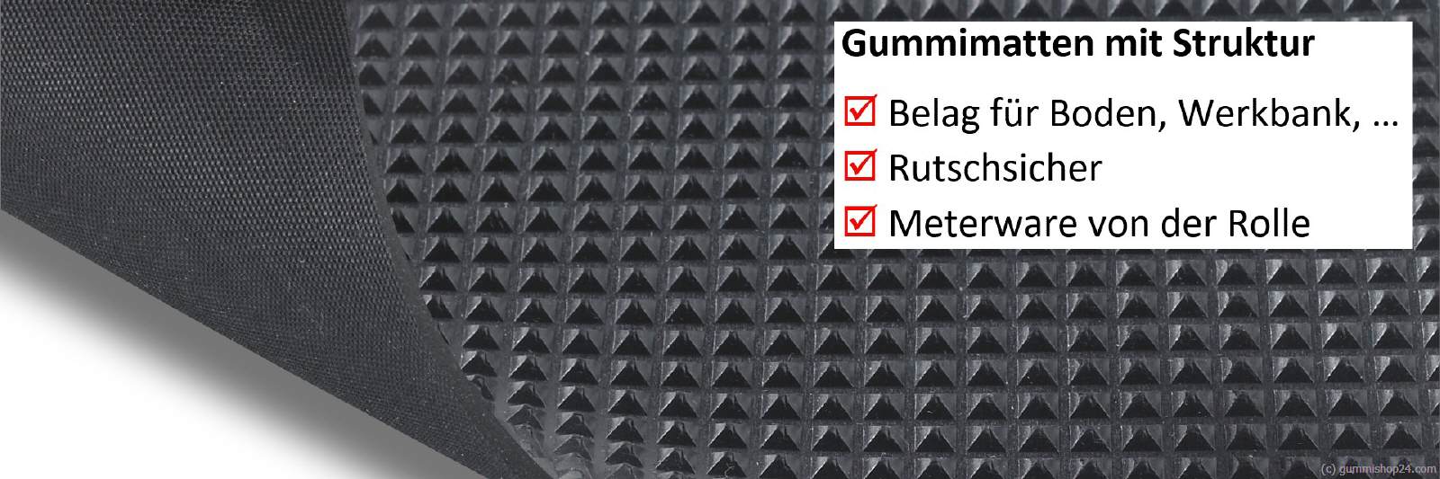 Antirutschmatten mit Struktur, Vollgummi